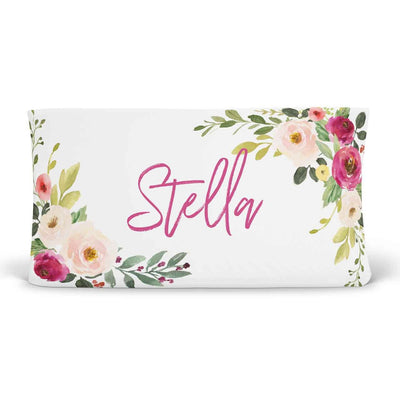 floral personalized changing pad cover 