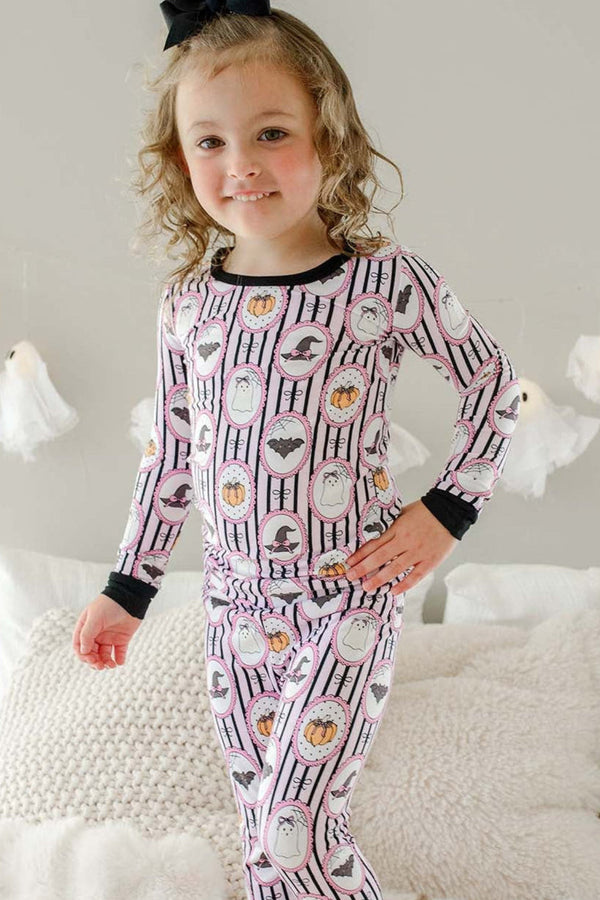 Halloween Glow-in-the-Dark Two-Piece Bamboo Pajama Set, Galloween
