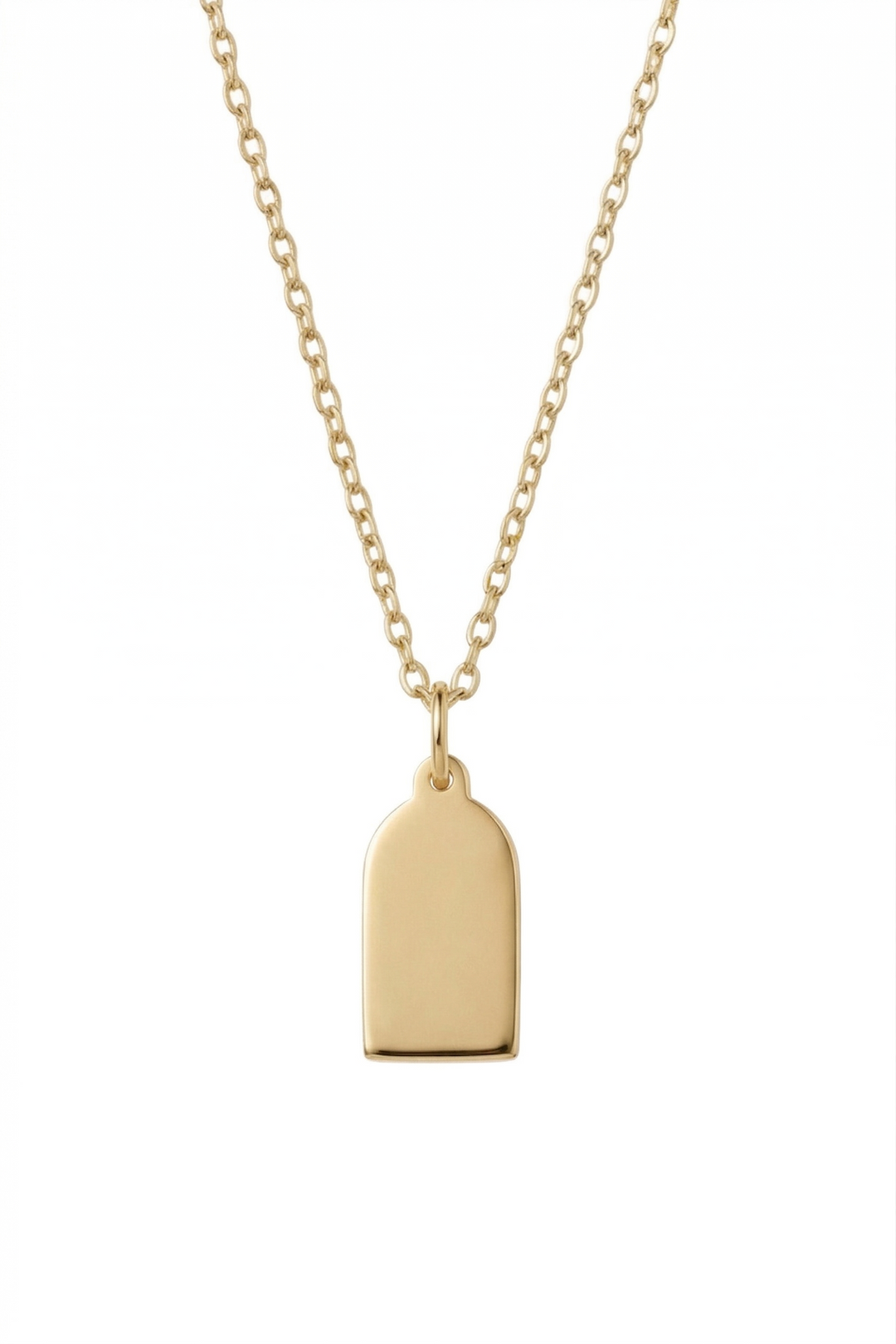 Engraved Tag Charm Necklace