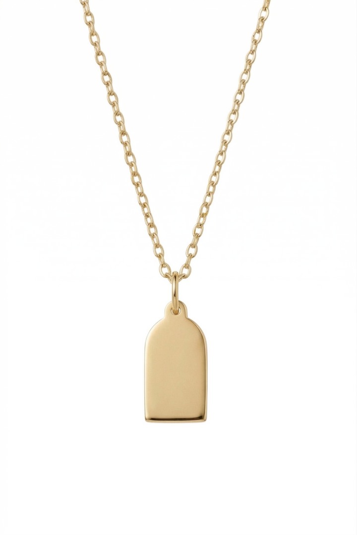 Engraved Tag Charm Necklace
