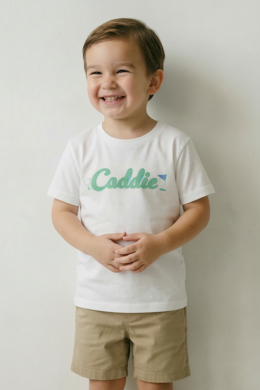 Caddie Kids Graphic Tee | White
