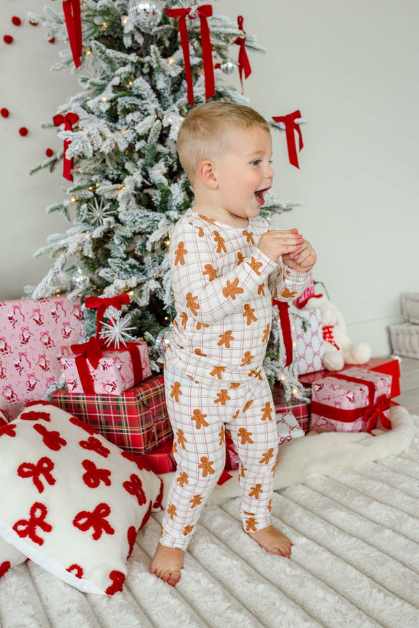 Christmas Bamboo Waffle Two-Piece Pajama Set, Gingersnap