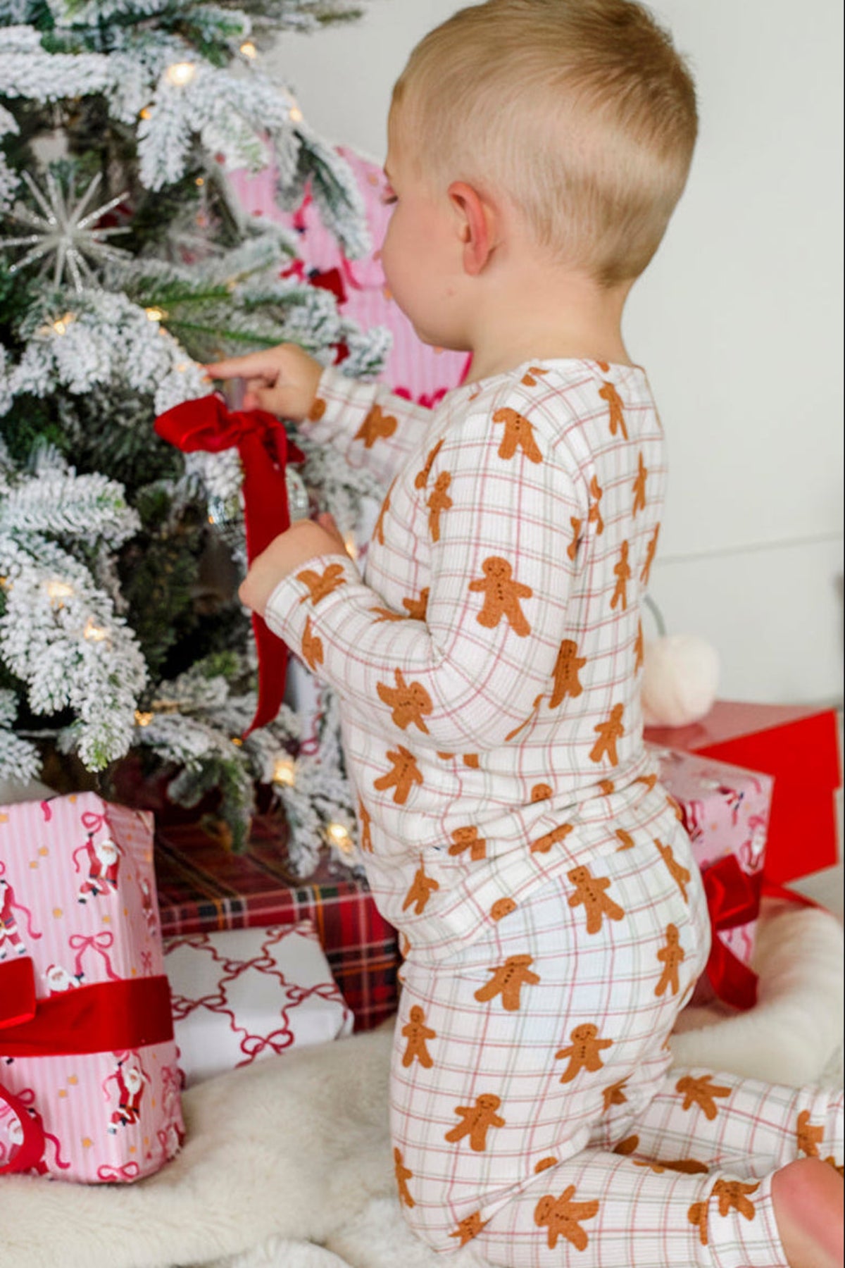 Christmas Bamboo Waffle Two-Piece Pajama Set | Gingersnap