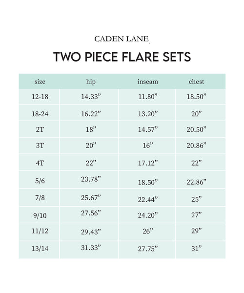 Sizing chart