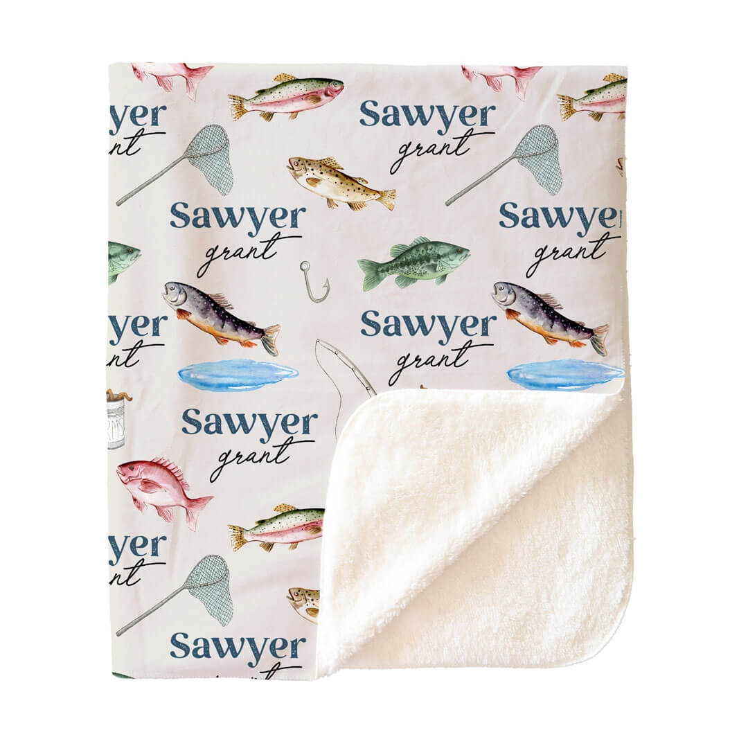 Gone Fishing | Personalized Kids Blanket