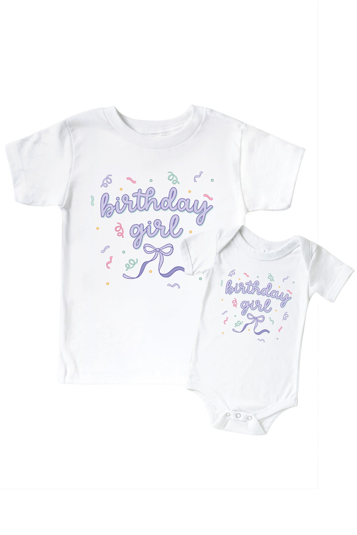 'Birthday Bash Girl ' Graphic Bodysuit or Kids' Tee | White