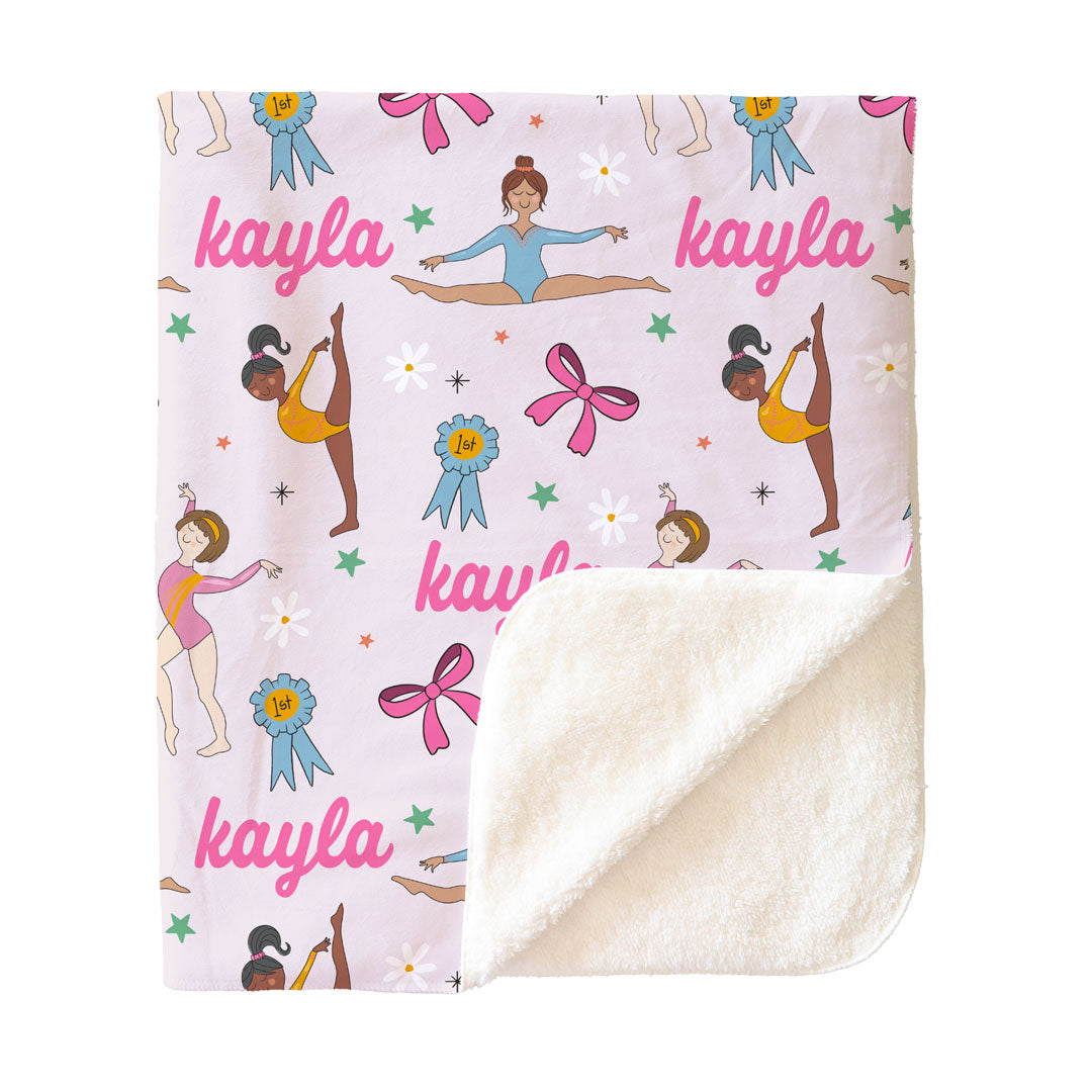 Gymnastics Personalized Kids Blanket