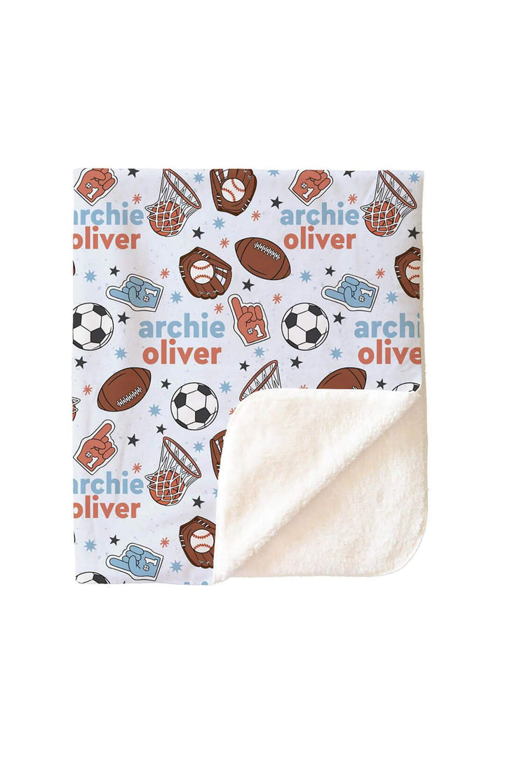 half time personalized sherpa blanket