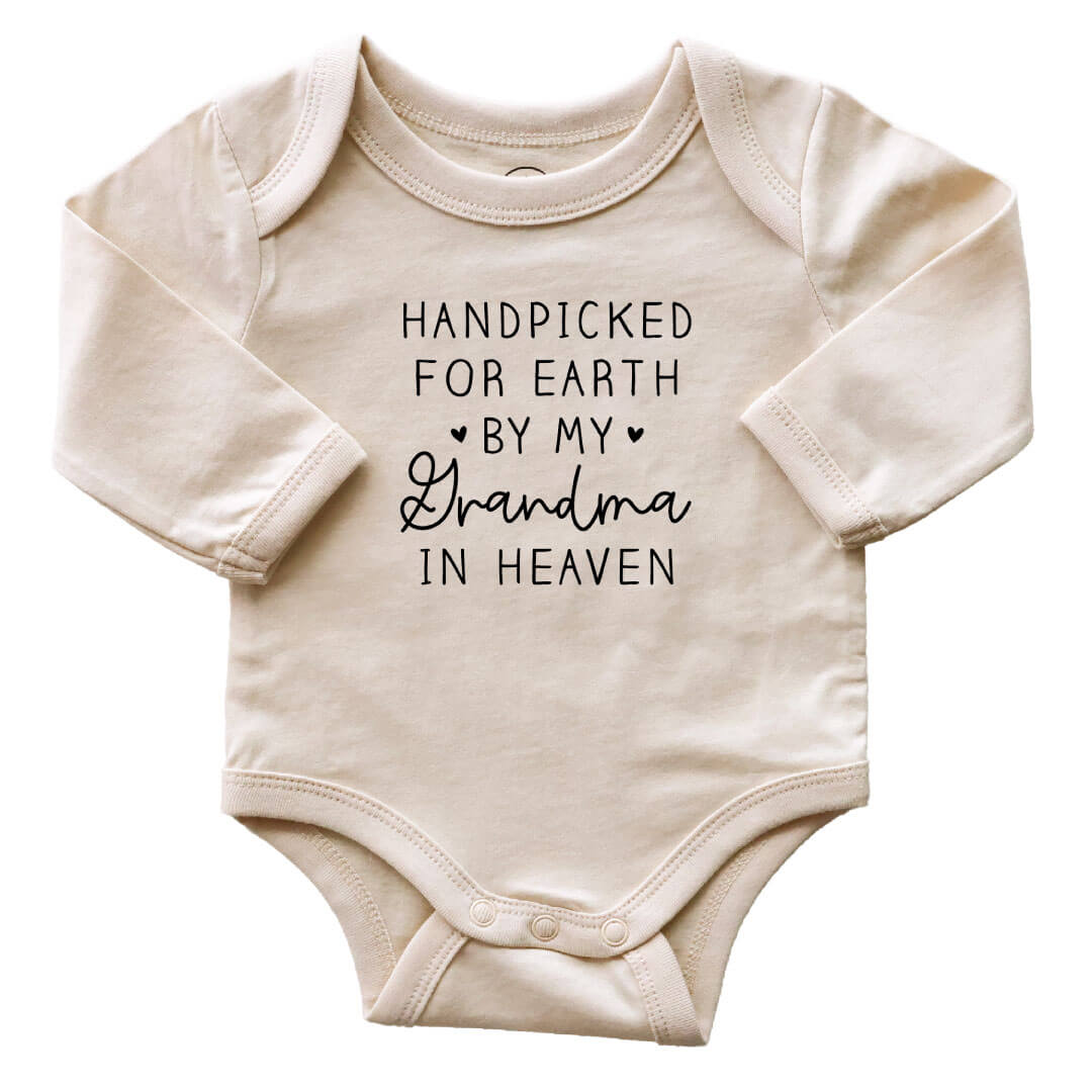 handpicked long sleeve graphic bodysuit for babies 