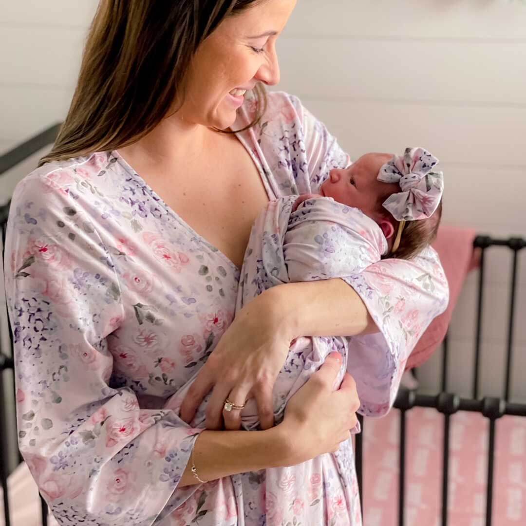 hydrangea maternity robe