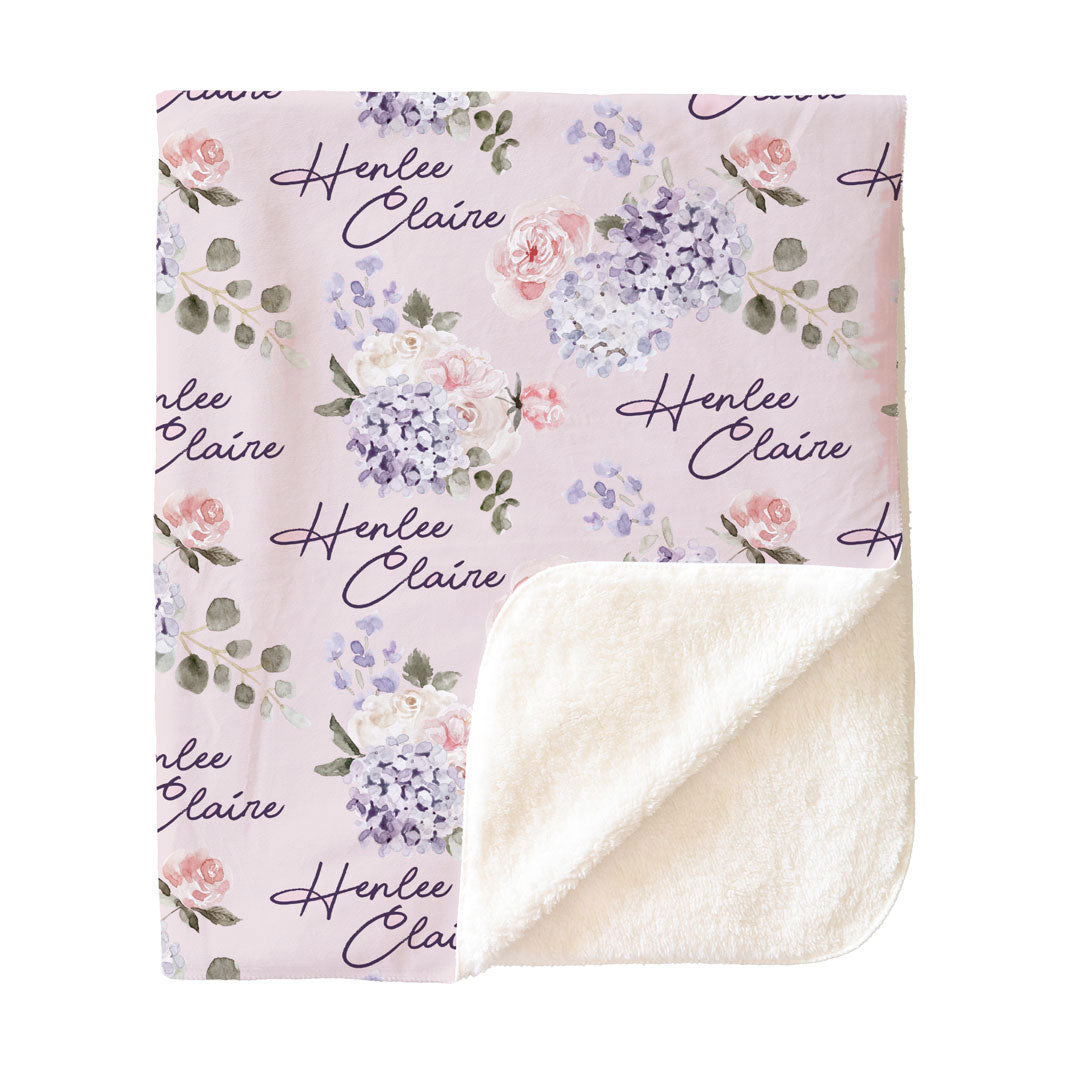 Henlee's Hydrangea Personalized Kids Blanket