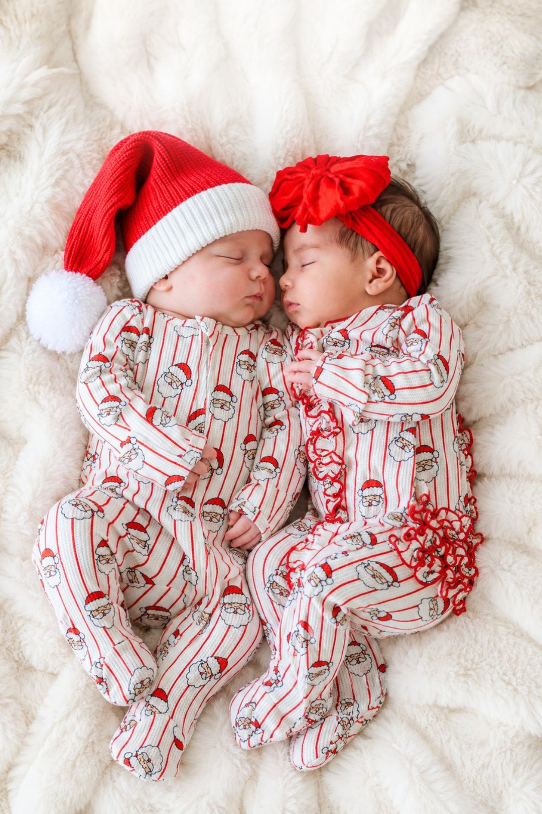 Christmas Bamboo Waffle Ruffle Zipper Footie | Holly & Jolly