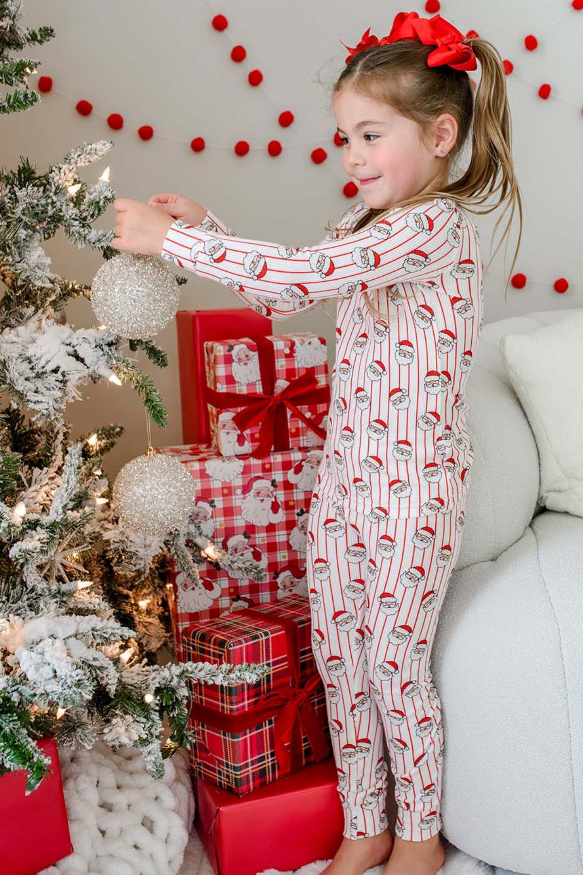 Christmas Bamboo Waffle Two-Piece Pajama Set | Holly & Jolly