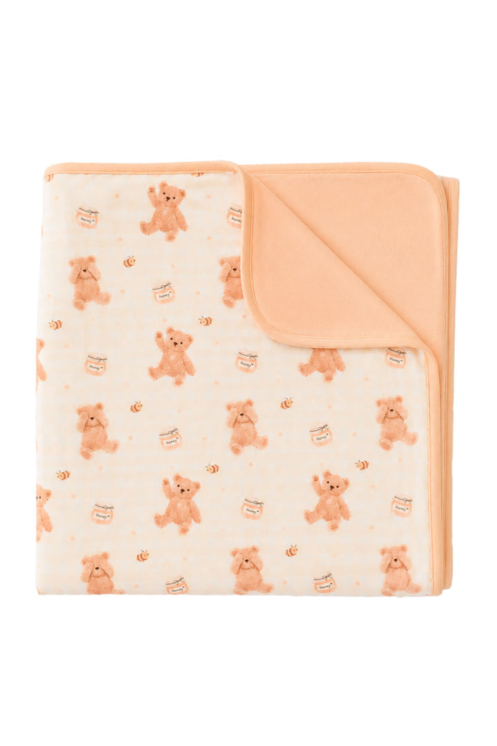 Caden Lane bamboo blanket with bears and honey pots