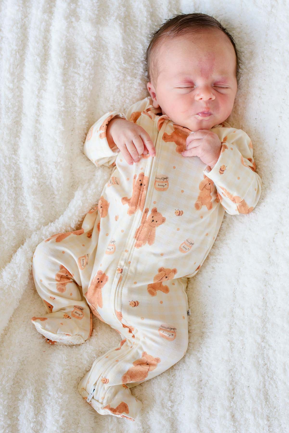 Bamboo Zipper Footie | Honey Bear