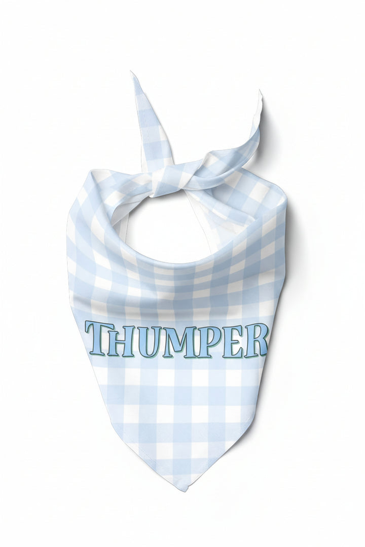 blue gingham personalized pet bandana for easter