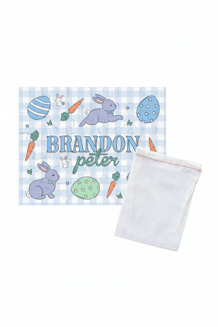 blue easter personalized puzzle for boys