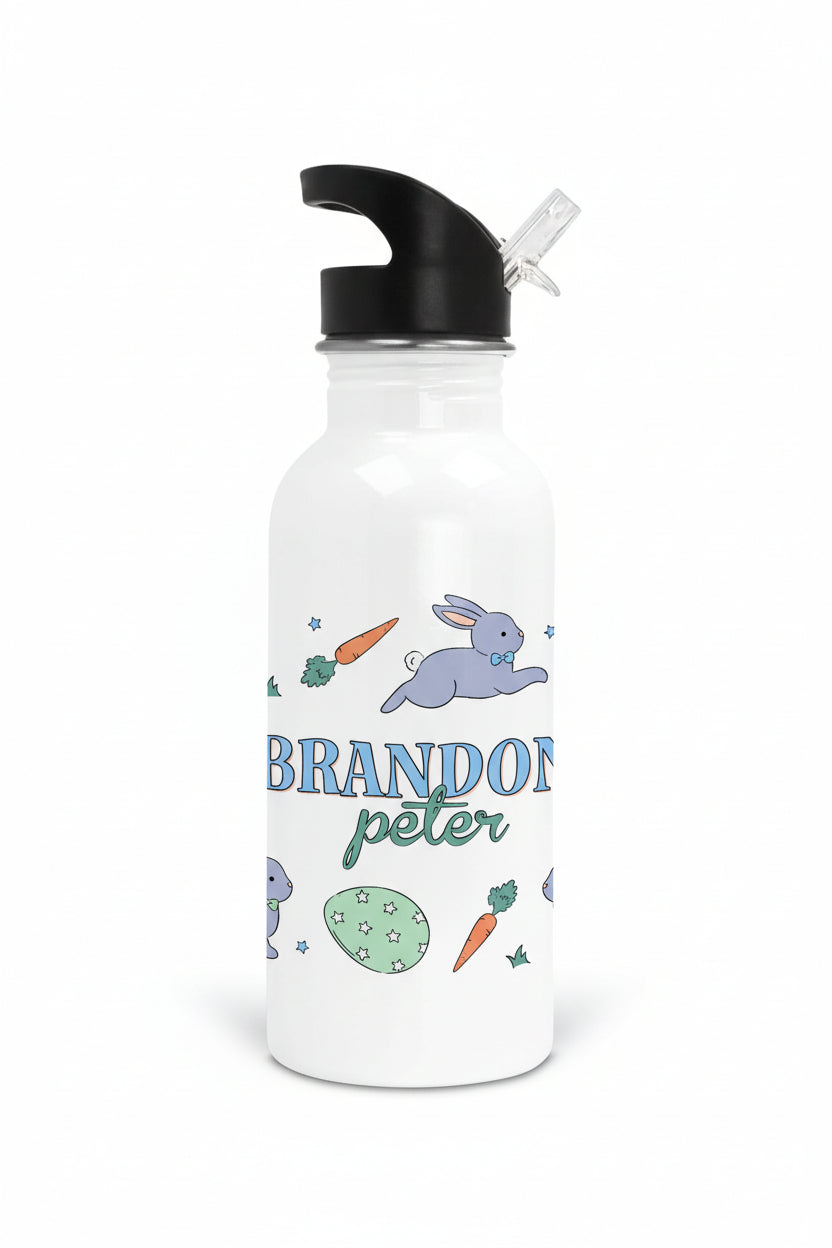 Hoppy Spring Personalized Kids Water Bottle | Blue