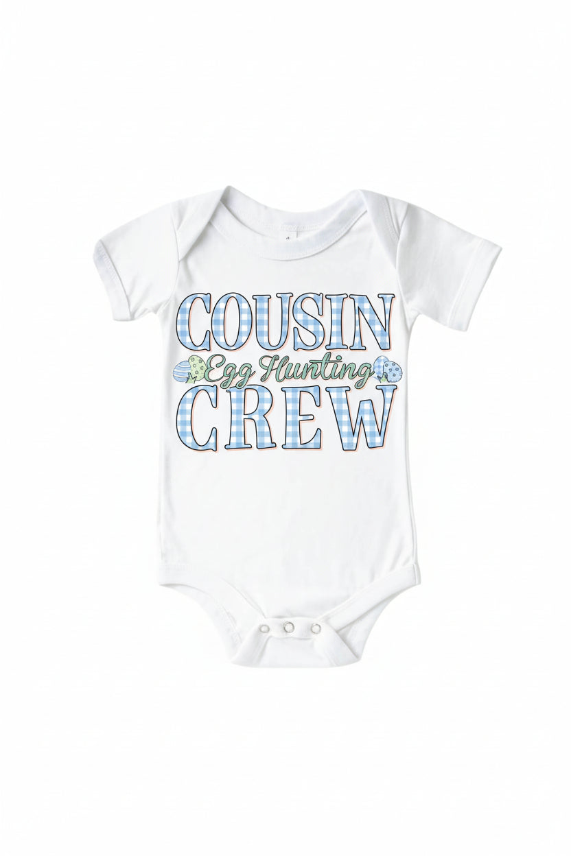 cousin egg hunting crew graphic bodysuit for babies 