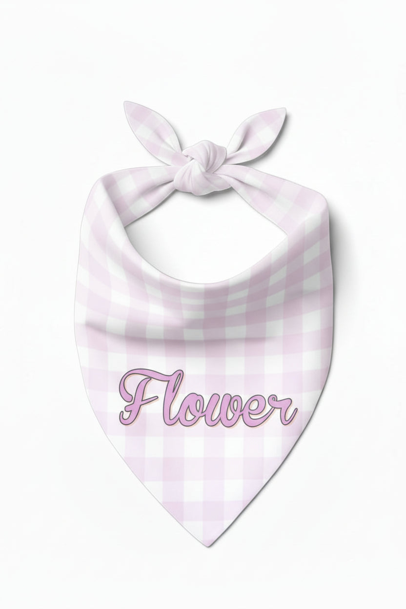 pink gingham personalized pet bandana 