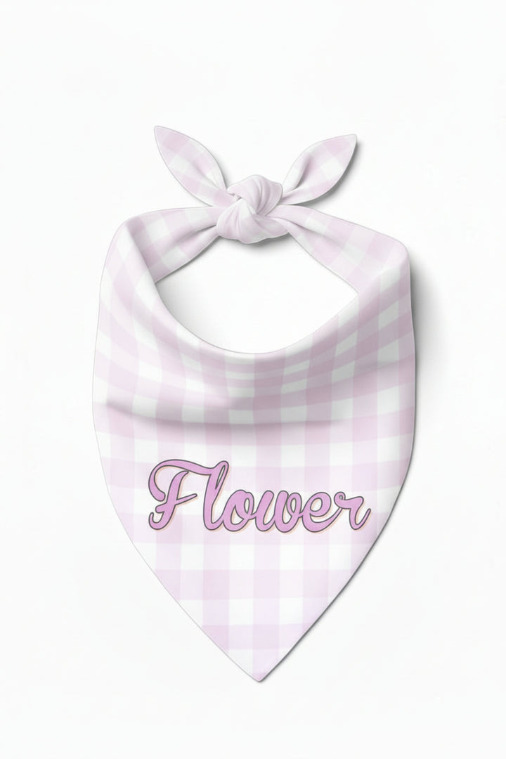 pink gingham personalized pet bandana 