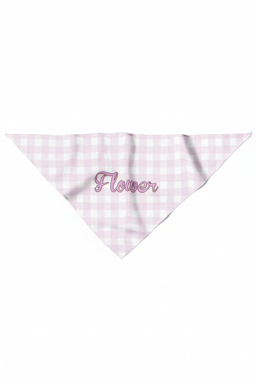 hoppy spring pink gingham personalized pet bandana 