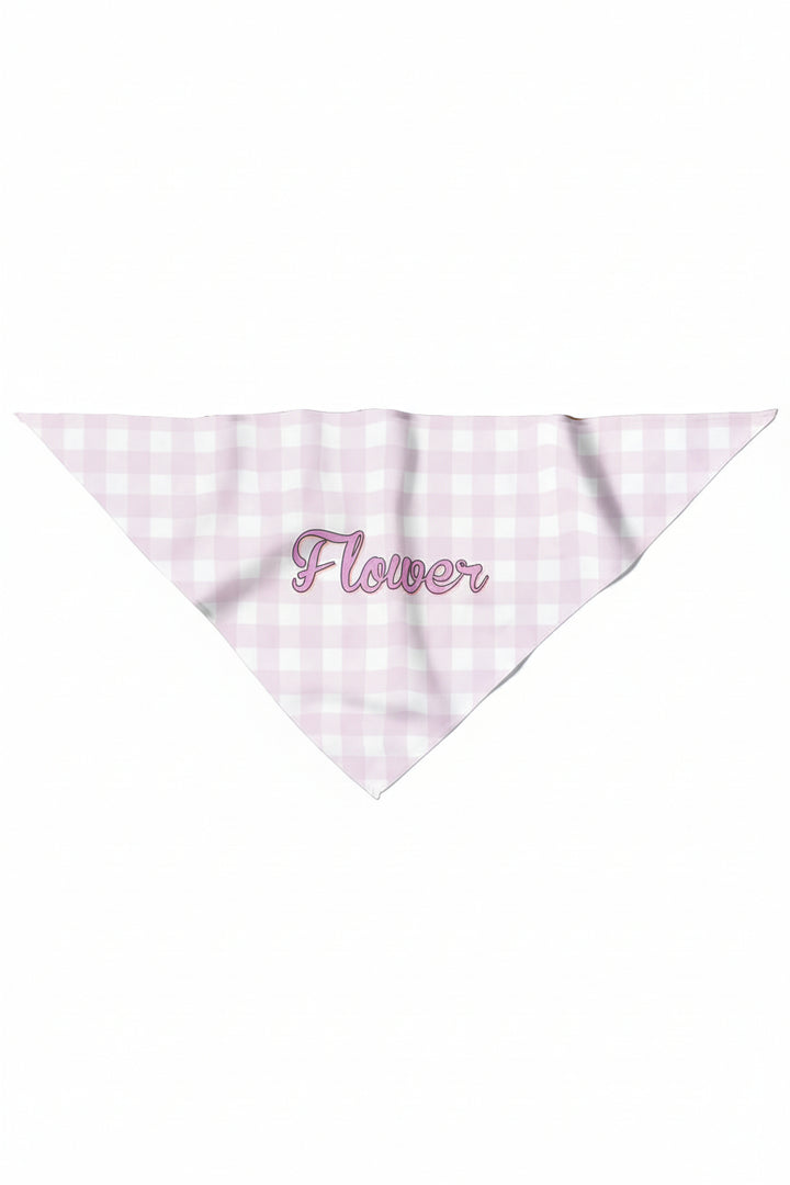 hoppy spring pink gingham personalized pet bandana 