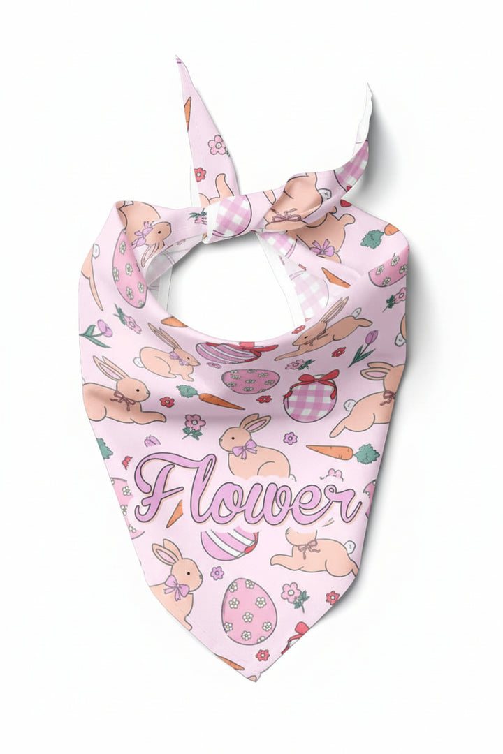 pink hoppy spring personalized pet bandana 
