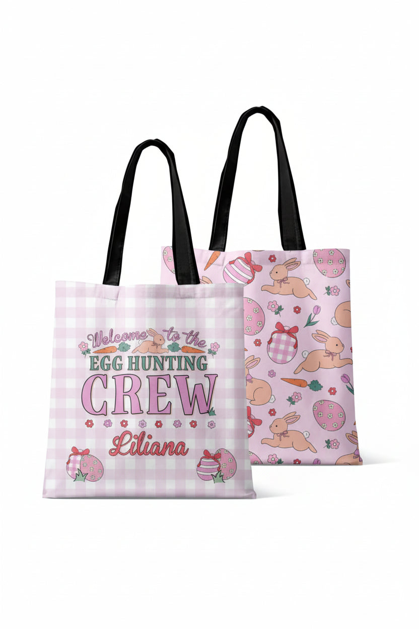 Personalized Tote Bags | Hoppy Spring Pink