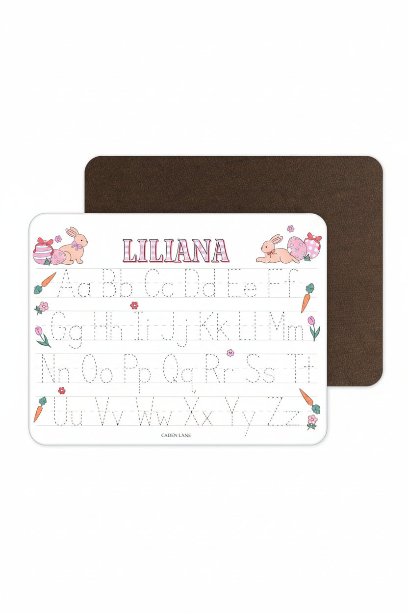 hoppy spring pink girl's personalized whiteboards