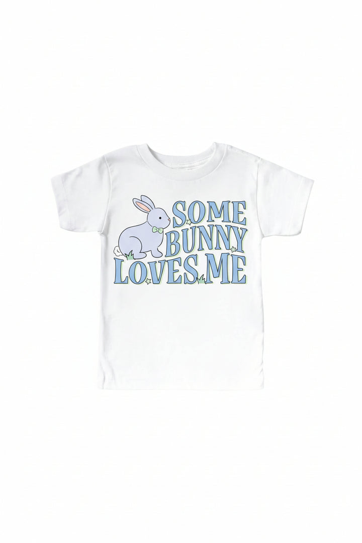 some bunny loves me graphic tee for kids 
