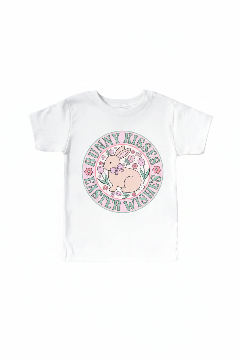bunny kisses easter wishes graphic tee for kids 
