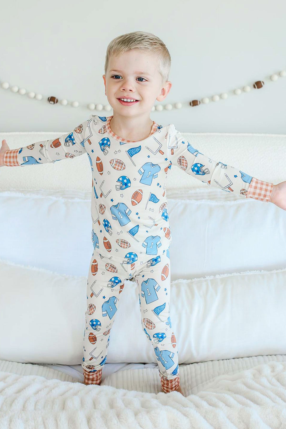 Two-Piece Bamboo Pajama Set | Huddles & Cuddles Blue