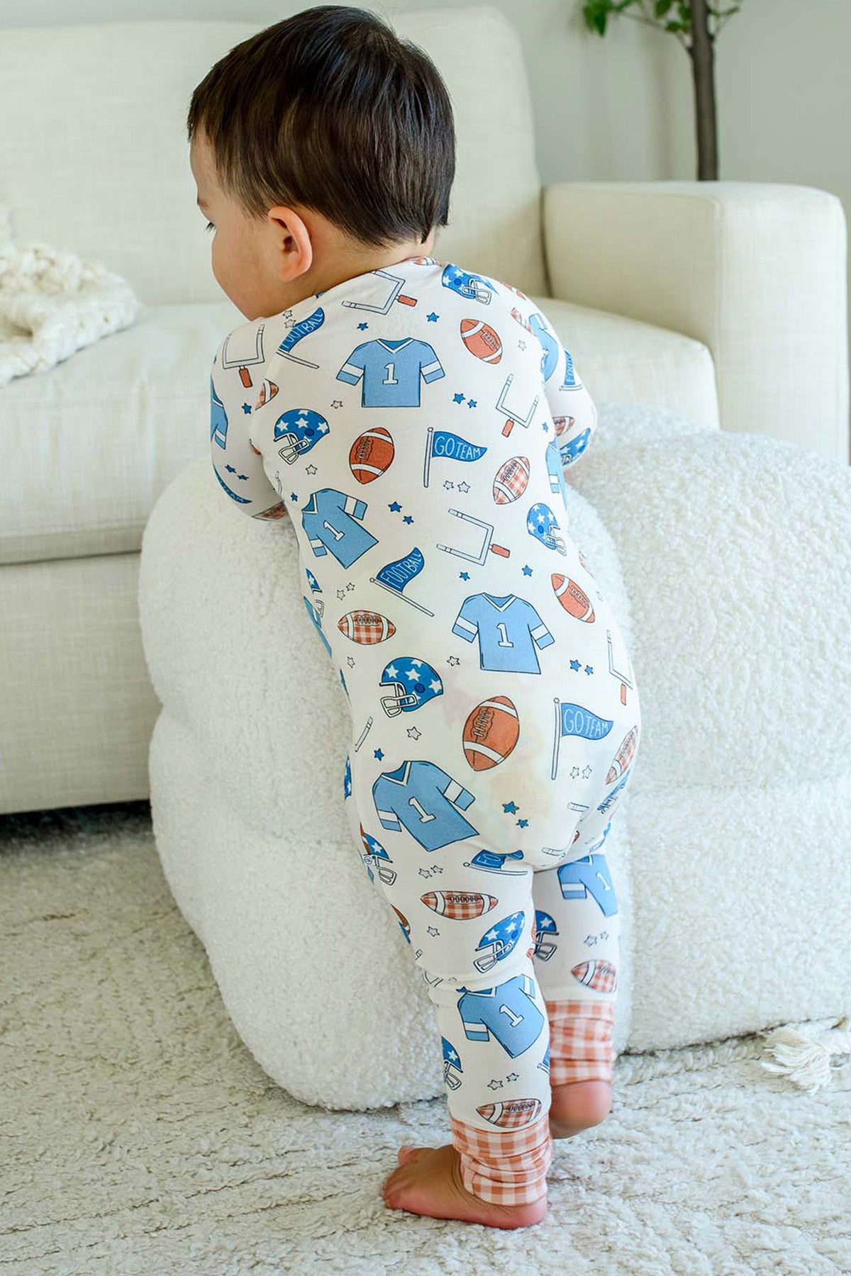 Convertible Bamboo Zip Romper | Huddles & Cuddles Blue