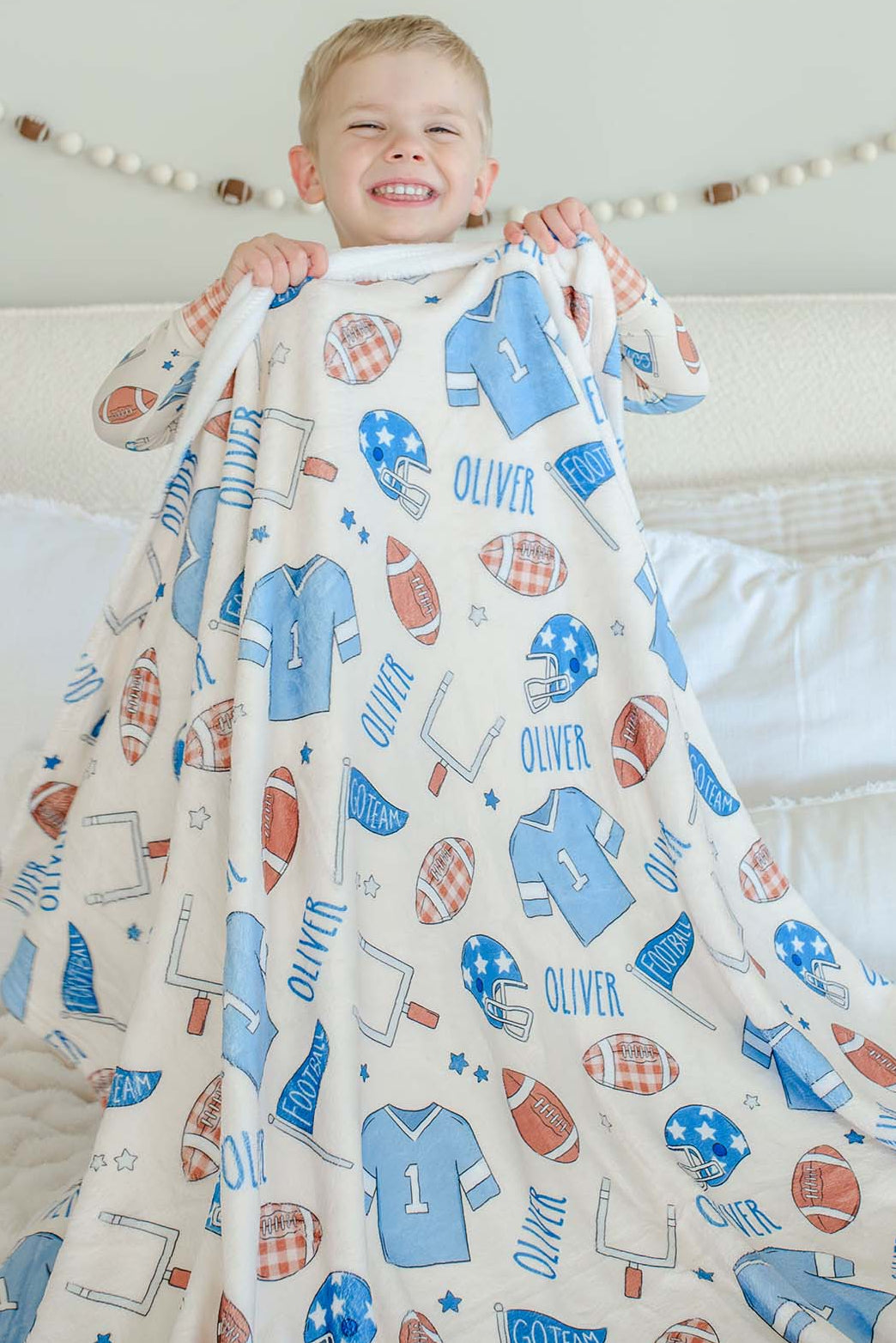 Personalized Kids' Blanket | Huddles & Cuddles Blue