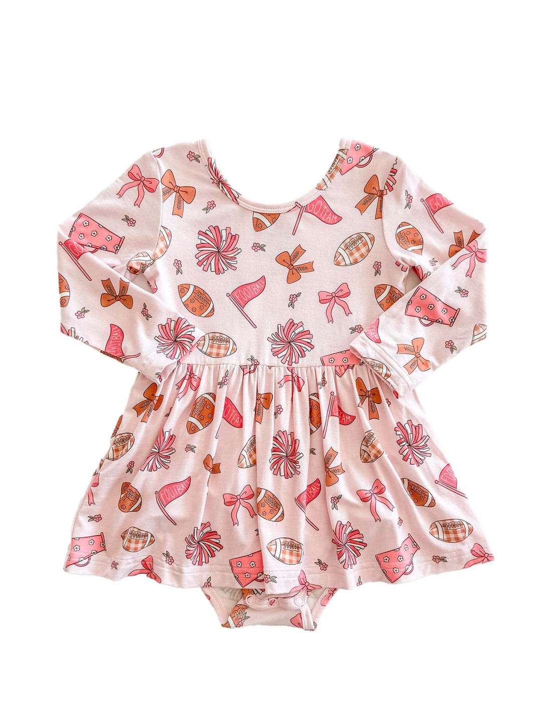 Long Sleeve Twirl Bodysuit | Huddles & Cuddles Pink