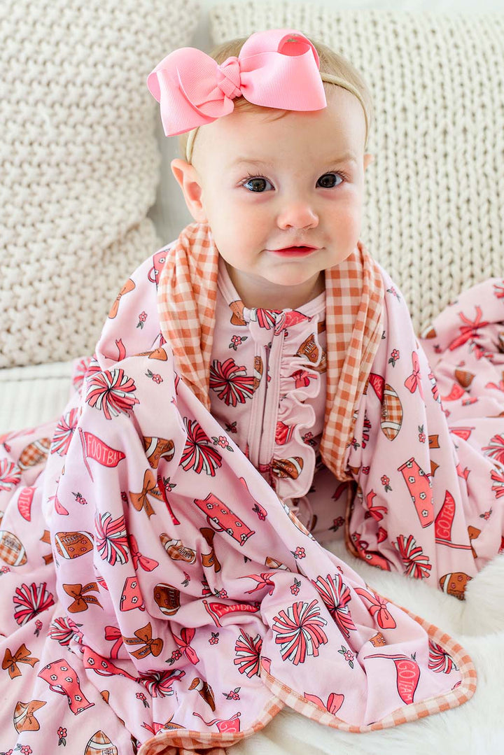 Double-Sided Bamboo Blanket | Huddles & Cuddles Pink