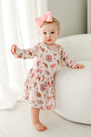 Long Sleeve Twirl Bodysuit | Huddles & Cuddles Pink
