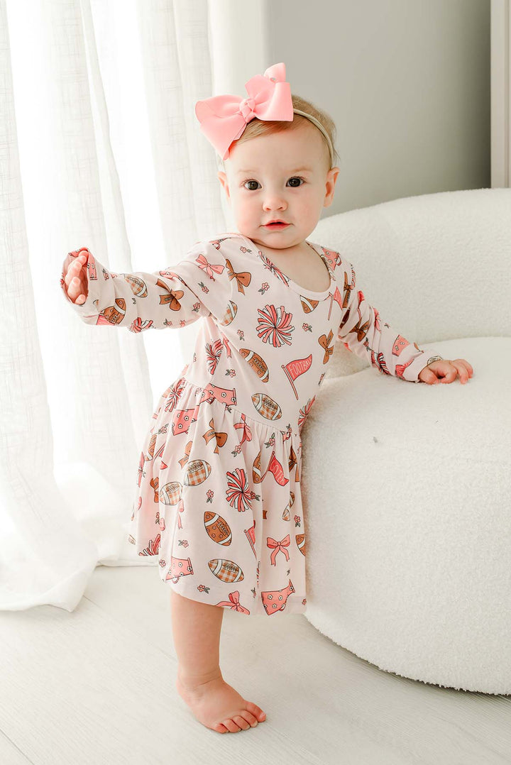 Long Sleeve Twirl Bodysuit | Huddles & Cuddles Pink