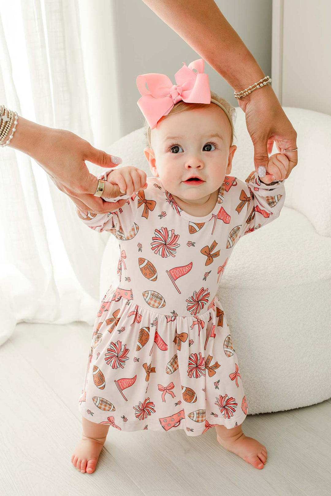 Long Sleeve Twirl Bodysuit | Huddles & Cuddles Pink