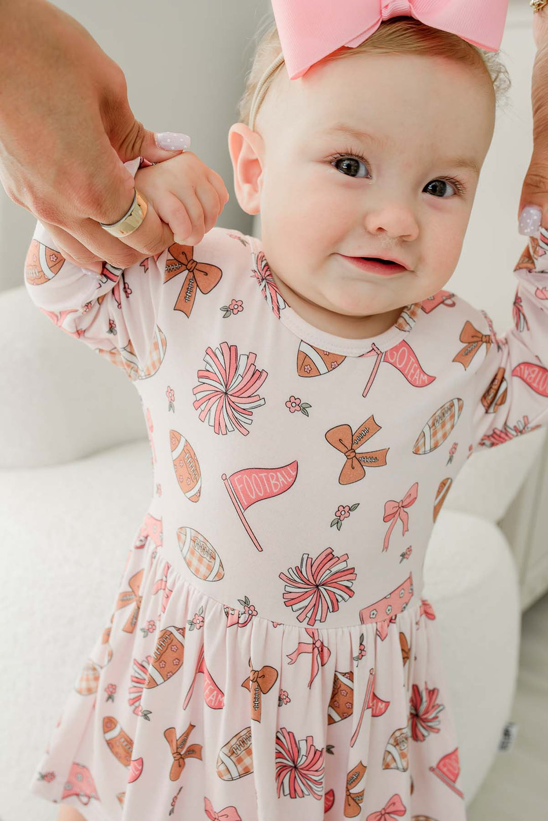 Long Sleeve Twirl Bodysuit | Huddles & Cuddles Pink