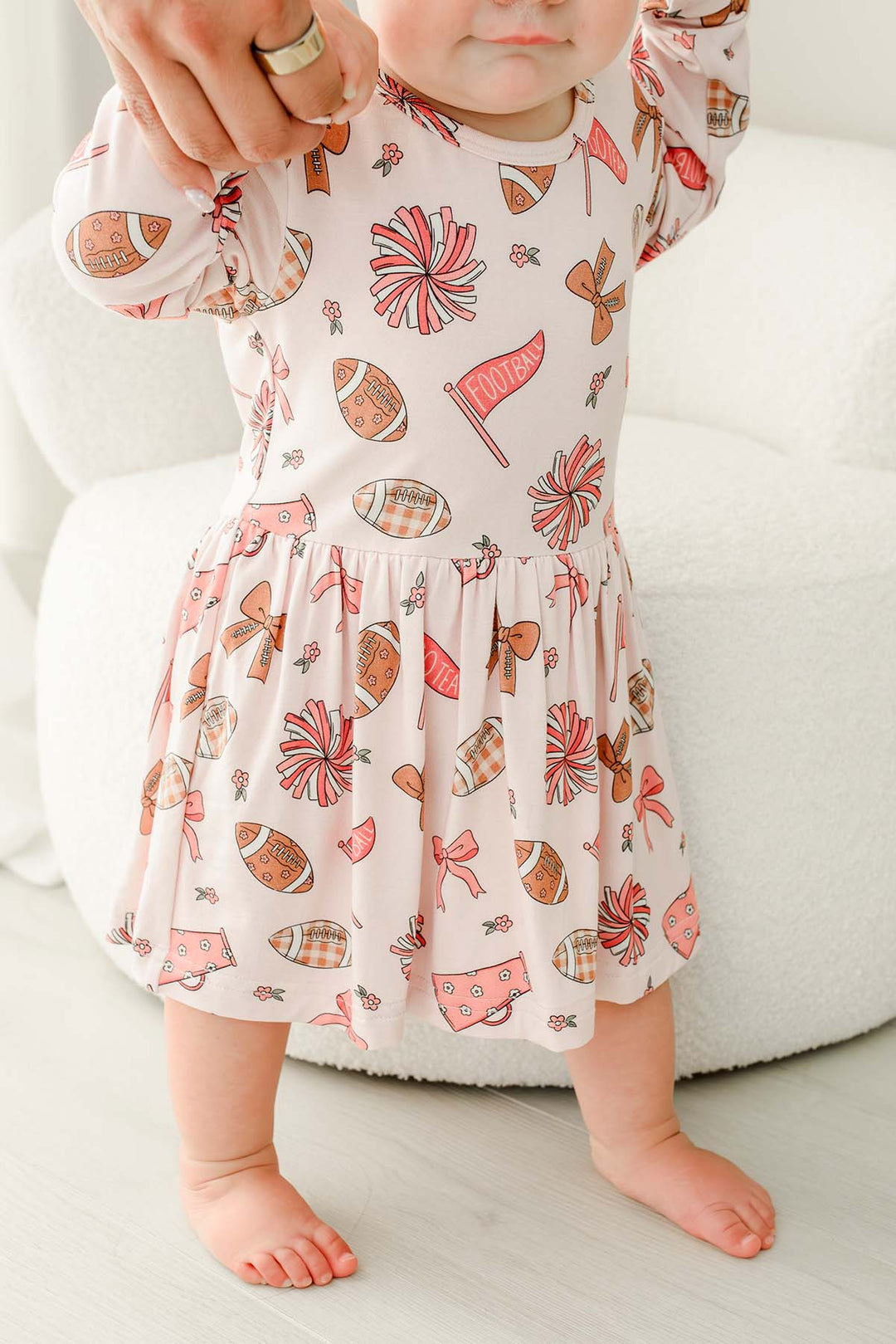 Long Sleeve Twirl Bodysuit | Huddles & Cuddles Pink