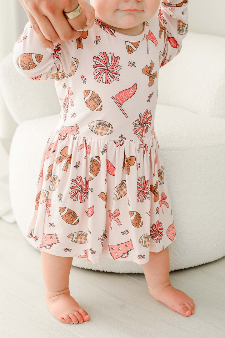 Long Sleeve Twirl Bodysuit | Huddles & Cuddles Pink