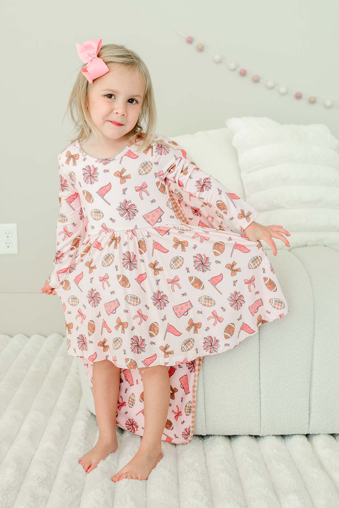 Long Sleeve Twirl Dress | Huddles & Cuddles Pink
