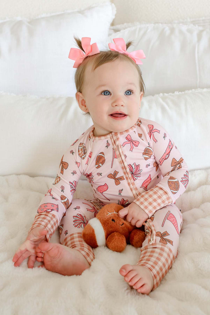 Convertible Bamboo Zipper Romper | Huddles & Cuddles Pink