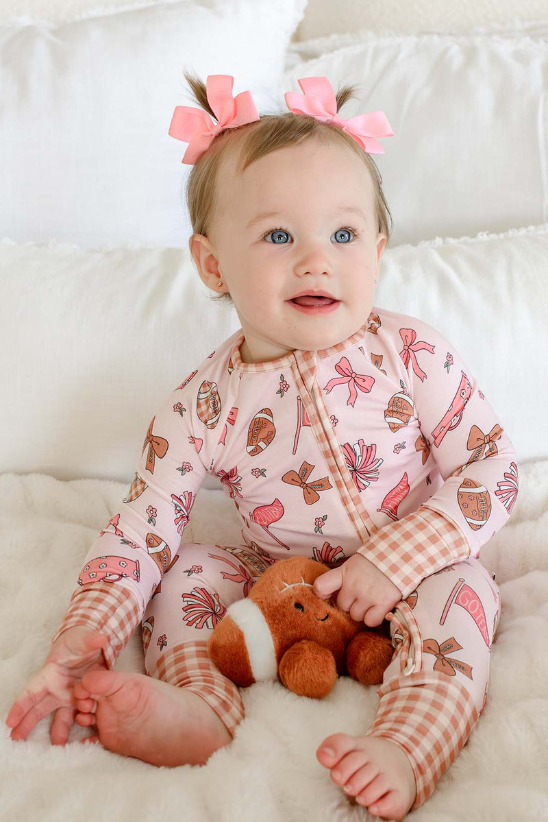 Convertible Bamboo Zip Romper, Huddles & Cuddles Pink