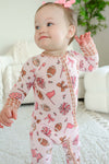 Convertible Bamboo Zipper Romper | Huddles & Cuddles Pink
