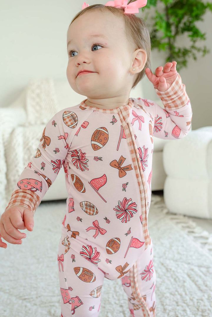 Convertible Bamboo Zipper Romper | Huddles & Cuddles Pink