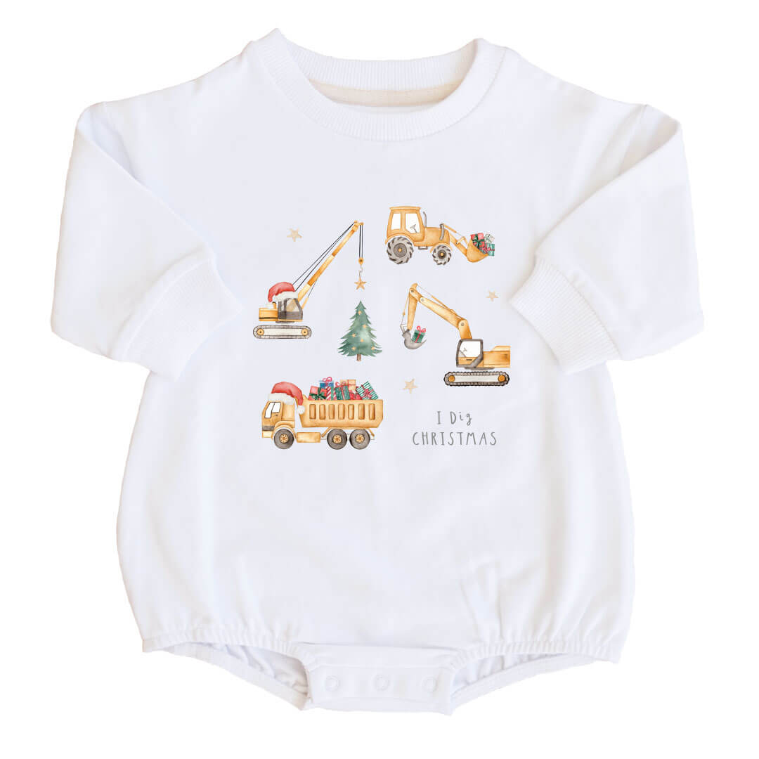 i dig christmas long sleeve sweatshirt bubble romper