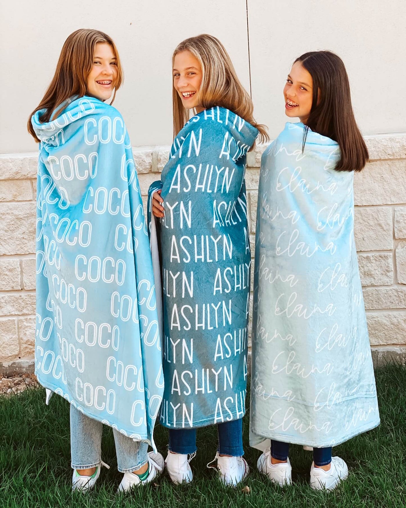 blue personalized color blankets